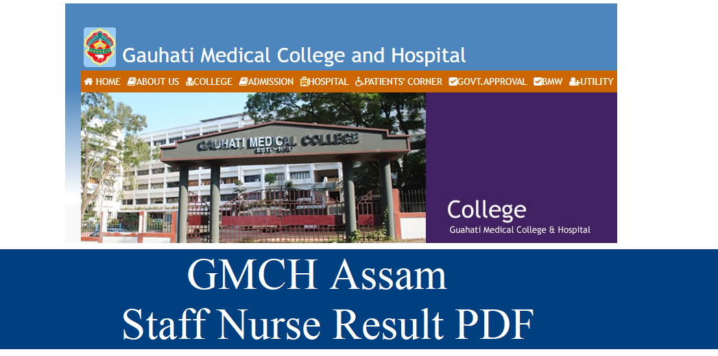 GMCH Assam Staff Nurse Result