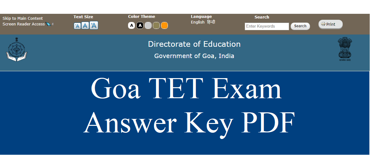 Goa tet answer key