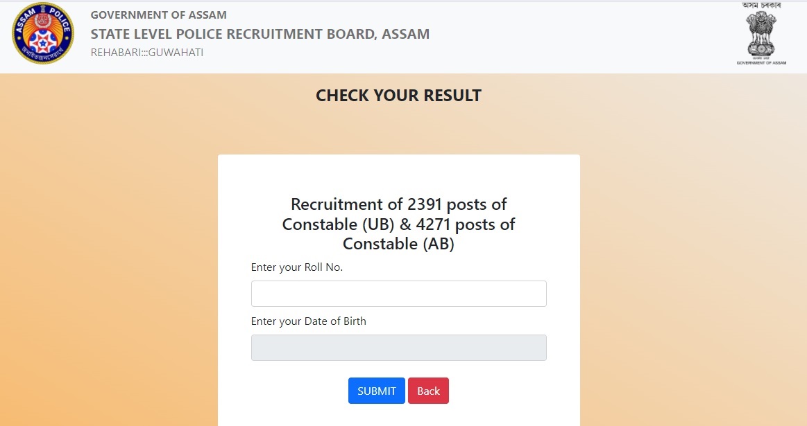 Assam Police Constable AB UB PET PST Result 2022