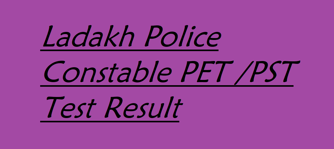 Ladakh Police Constable Result