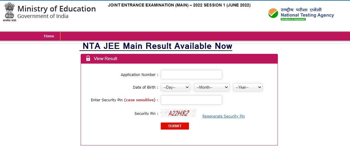  NTA JEE Main Result Available Now